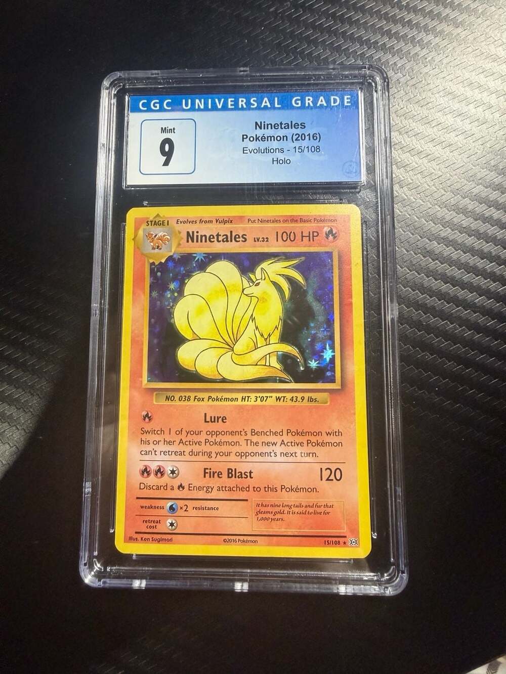 2016 Pokémon XY Evolutions Ninetales Holo #15/108 CGC 9 Mint